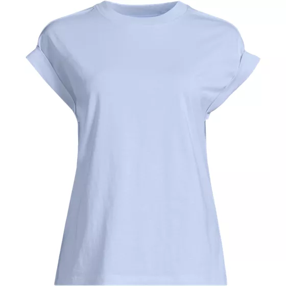 Women's Plus Size Cap Sleeve Supima Cotton Crew Neck Tee - primary