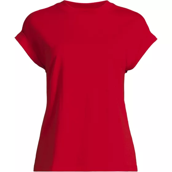 Women's Cap Sleeve Supima Cotton Crew Neck Tee - primary