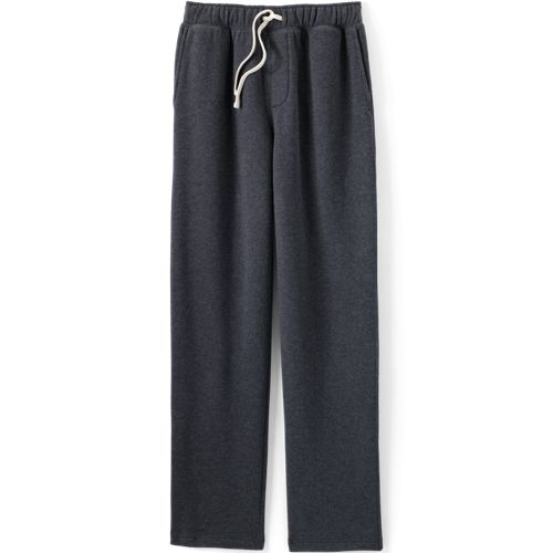 Straight Leg Serious Sweats Joggers, Men, size: M, regular, Black, Cotton-blend/Poly-blend, by Lands' End