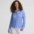 Women's Long Sleeve Supima Cotton Relaxed Button Front Shirt, Front