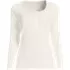 Women's Long Sleeve Variegated Micro Rib Lace Trim Scoop Neck Top, Front