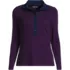 Women's Long Sleeve Micro Rib Woven Collar Polo, Front