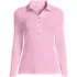 Women's Long Sleeve Micro Rib Woven Collar Polo, Front