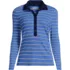 Women's Long Sleeve Micro Rib Woven Collar Polo, Front