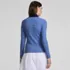 Women's Long Sleeve Micro Rib Woven Collar Polo, Back