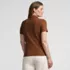 Women's Short Sleeve Micro Rib Woven Collar Polo, Back
