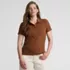 Women's Short Sleeve Micro Rib Woven Collar Polo, Front