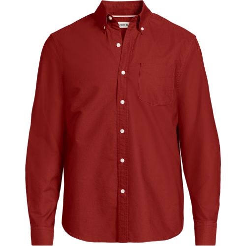 Sail Rigger Oxford Shirt, Classic Fit, Men, size: L, regular, Orange, Cotton, by Lands' End