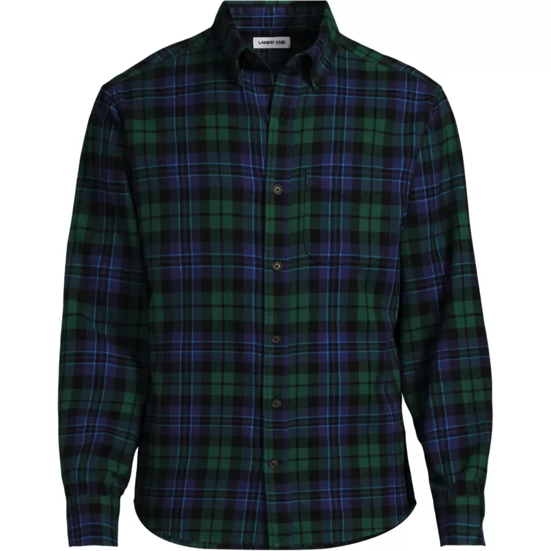 Men's Long Sleeve Tailored Flagship Flannel Shirt, Front