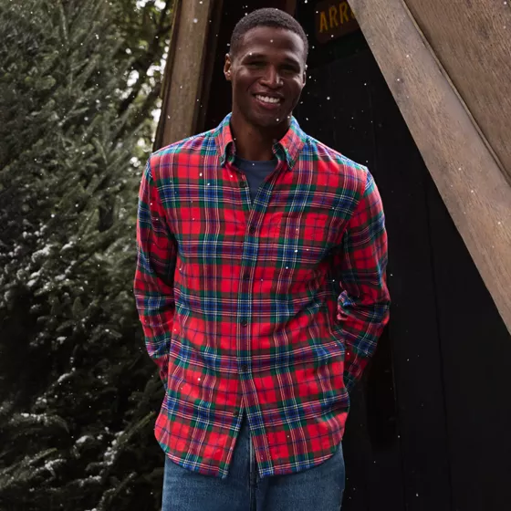 Men's Long Sleeve Classic Fit Flagship Flannel Shirt - primary