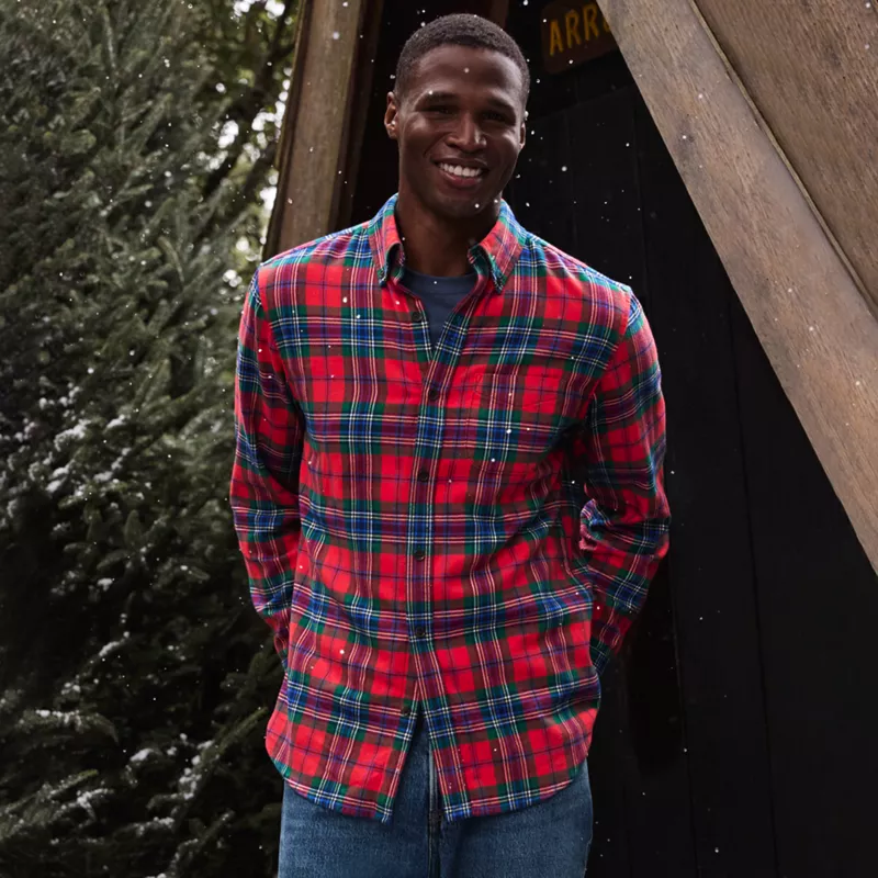 Men's Long Sleeve Classic Fit Flagship Flannel Shirt, alternative image