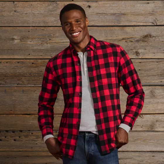 Men's Long Sleeve Classic Fit Flagship Flannel Shirt - primary