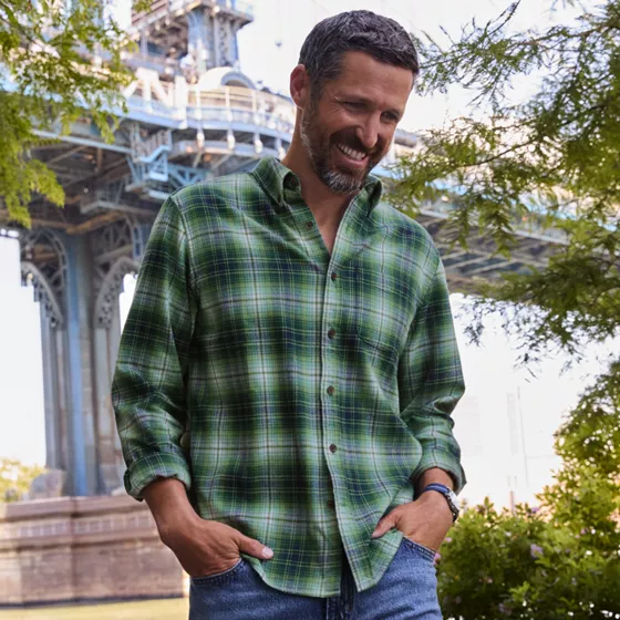 Men's Tall Long Sleeve Classic Fit Flagship Flannel Shirt - primary