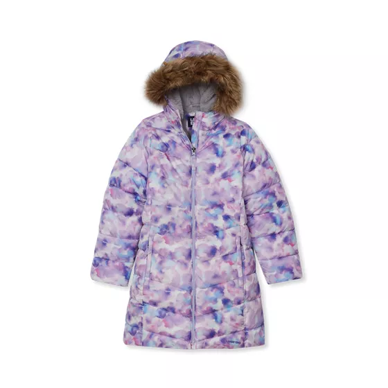 Girls Fleece Lined Printed Parka - primary