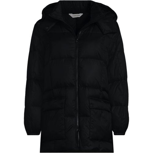 Wanderweight Down Packable Puffer Jacket, Women, size: S, regular, Black, Nylon, by Lands' End