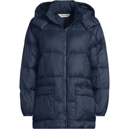 Wanderweight Down Packable Puffer Jacket, Women, size: 1XL, plus, Blue, Nylon, by Lands' End