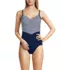 Women's SlenderSuit Pleated Low Leg One Piece Swimsuit, Front