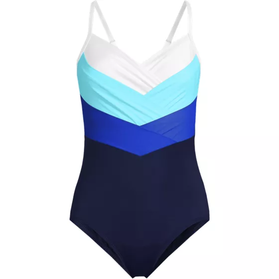 Women's SlenderSuit Pleated Low Leg One Piece Swimsuit - primary