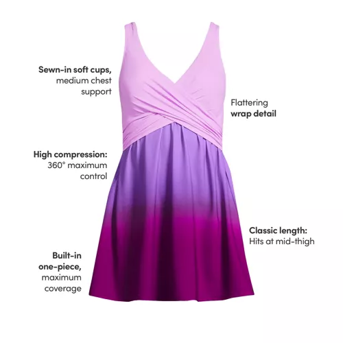 Women's SlenderSuit Wrap Swim Dress Swimsuit, alternative image
