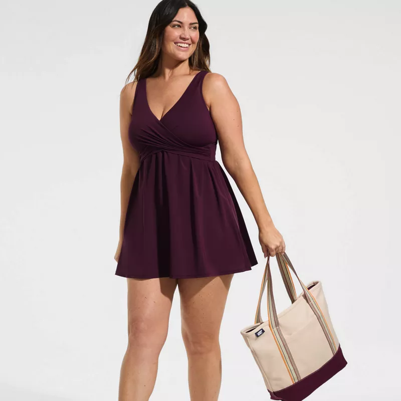Women's Plus Size SlenderSuit Wrap Swim Dress Swimsuit, alternative image