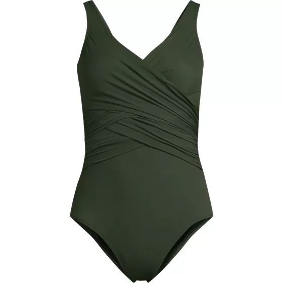 Women's Plus Size SlenderSuit Wrap One Piece Swimsuit - primary