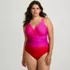 Women's Plus Size SlenderSuit Wrap One Piece Swimsuit, Front