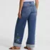 Women's Soft Denim High Rise Wide Leg Embroidery Jeans, Back