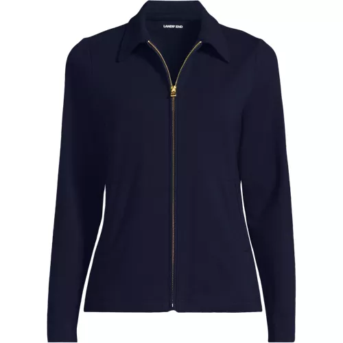 Women's Starfish Zip Front Collared Jacket, Front