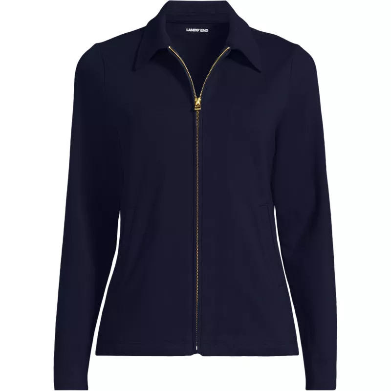 Women's Starfish Zip Front Collared Jacket, Front