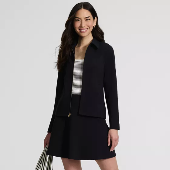 Women's Starfish Zip Front Collared Jacket - primary
