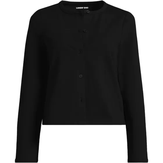 Women's Long Sleeve Starfish Cropped Crew Neck Cardigan - primary