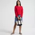 Women's Long Sleeve Starfish Cropped Crew Neck Cardigan, alternative image
