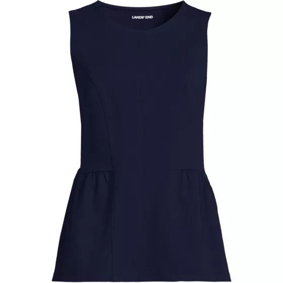 Women's Sleeveless Starfish Crew Neck Peplum Top - primary
