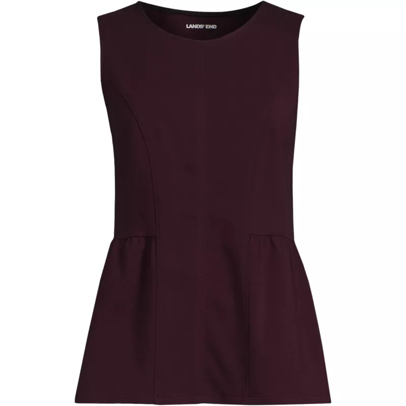 Women's Plus Size Sleeveless Starfish Crew Neck Peplum Top, Front