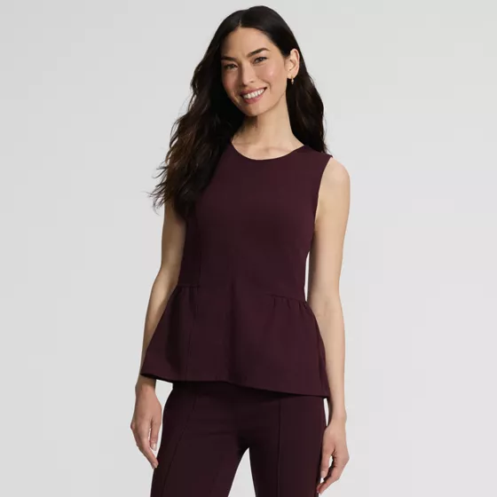 Women's Sleeveless Starfish Crew Neck Peplum Top - primary