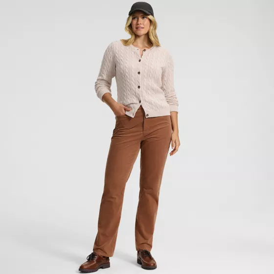 Women's Fine Wale Corduroy High Rise Straight Leg Pants - primary