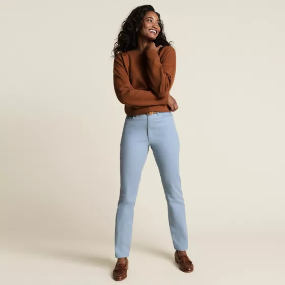 Women's Fine Wale Corduroy High Rise Straight Leg Pants - primary