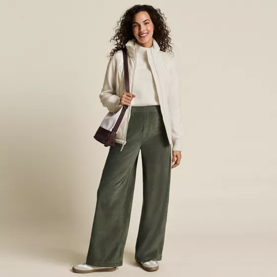 Women's Petite Sport Corduroy Wide Leg Pants - primary