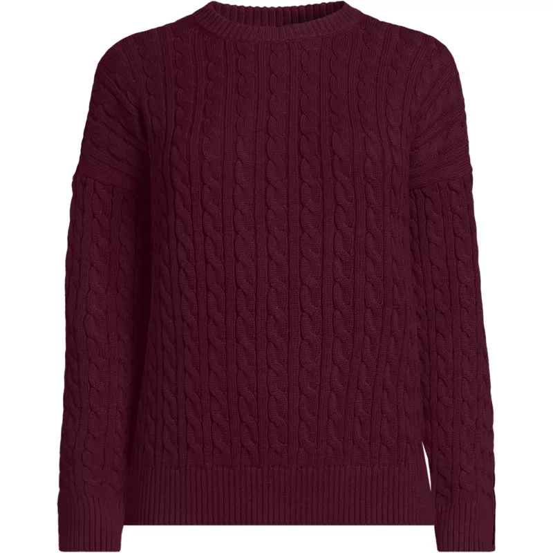 Women's Plus Size Drifter Classic Cable Sweater, Front