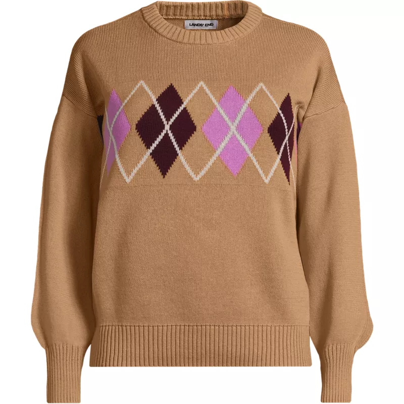 Women's Plus Size Drifter Jacquard Sweater, Front