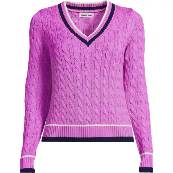 Women's Plus Drifter Cable V-neck Sweater - primary