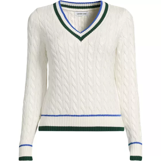 Women's Drifter Cable V-neck Sweater - primary