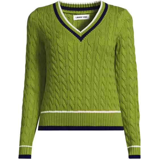Women's Drifter Cable V-neck Sweater - primary