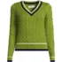 Women's Plus Drifter Cable V-neck Sweater, Front