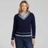 Women's Drifter Cable V-neck Sweater, Front