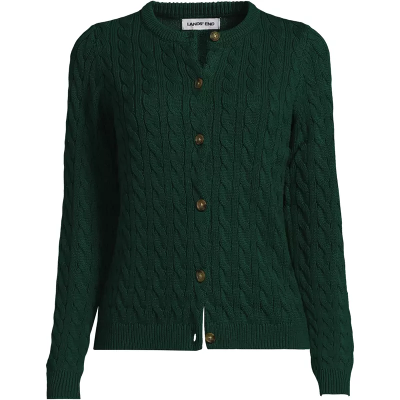 Women's Petite Drifter Cable Cardigan Sweater, Front