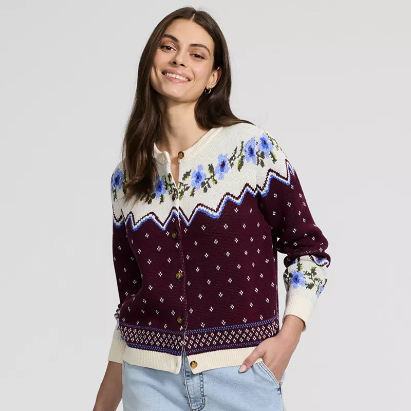 Women's Drifter Jacquard Cardigan Sweater, alternative image