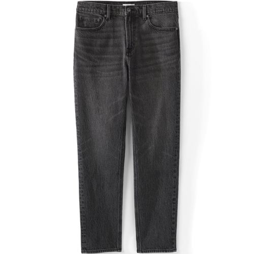 Slim Fit Stretch Denim Jeans, Men, size: 33 30, regular, Black, Cotton-blend, by Lands' End