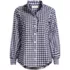 Women's Flannel Ruffle Button Front Top, Front