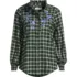 Women's Flannel Ruffle Button Front Top, Front